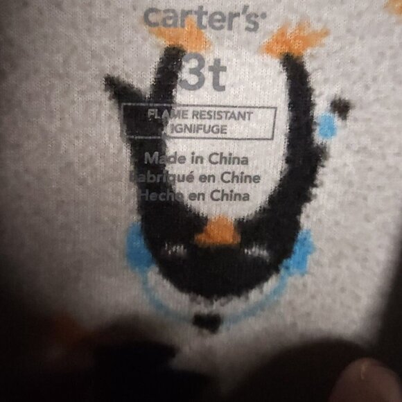 Carter's Toddler Boys Penguin Fleece Footie Pajamas 3T - Picture 4 of 5